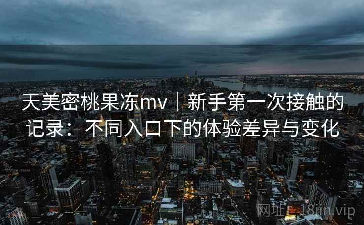 天美密桃果冻mv｜新手第一次接触的记录：不同入口下的体验差异与变化