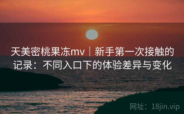 天美密桃果冻mv｜新手第一次接触的记录：不同入口下的体验差异与变化