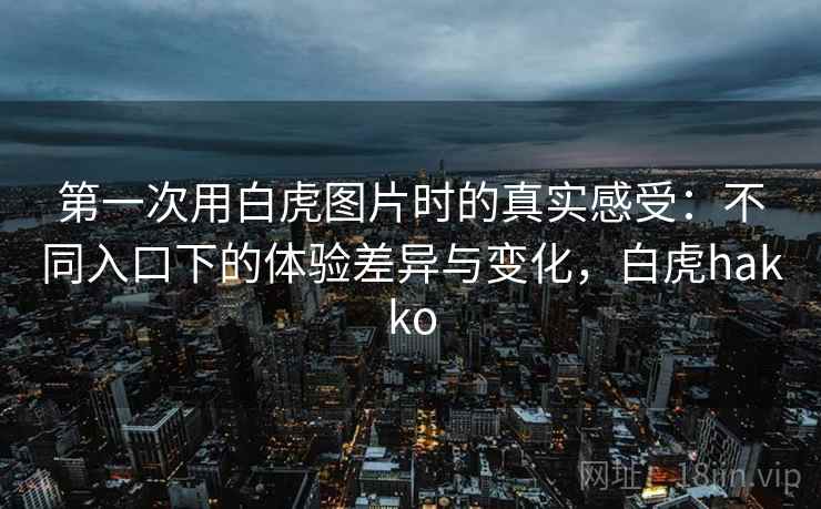 第一次用白虎图片时的真实感受：不同入口下的体验差异与变化，白虎hakko