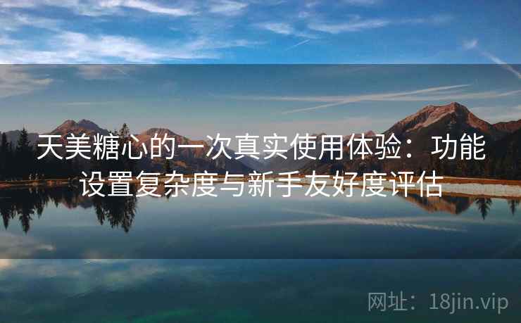 天美糖心的一次真实使用体验：功能设置复杂度与新手友好度评估