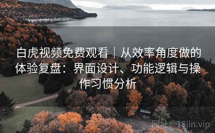 白虎视频免费观看|从效率角度做的体验复盘:界面设计、功能逻辑与操作习惯分析 白虎视频免费观看|从效率角度做的体验复盘:界面设计、功能逻辑与操作习惯分析