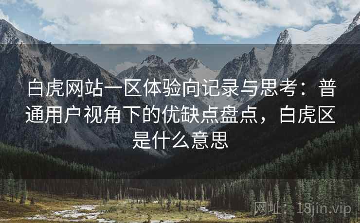 白虎网站一区体验向记录与思考:普通用户视角下的优缺点盘点,白虎区是什么意思 白虎网站一区体验向记录与思考:普通用户视角下的优缺点盘点,白虎区是什么意思